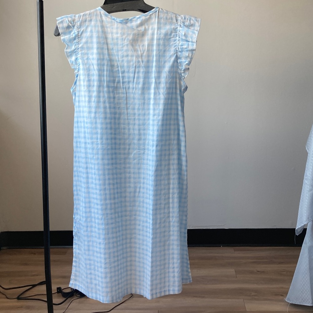 Jasmine Rose Petite gingham print nightgown cotton lightweight smock detail PM - Picture 13 of 17